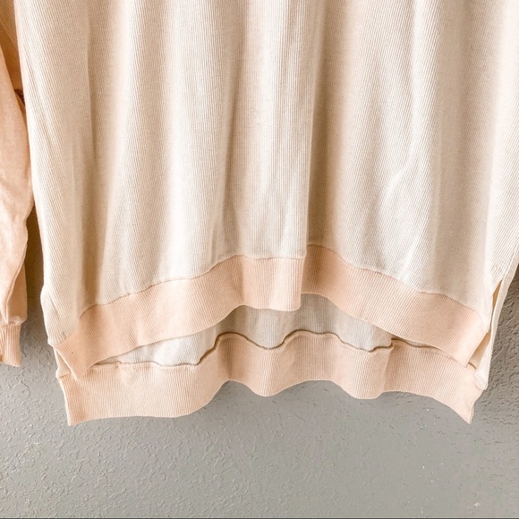 Free People Feelin It Alabaster Patchwork Oversized Top Size S Casual Slouchy - Picture 6 of 11